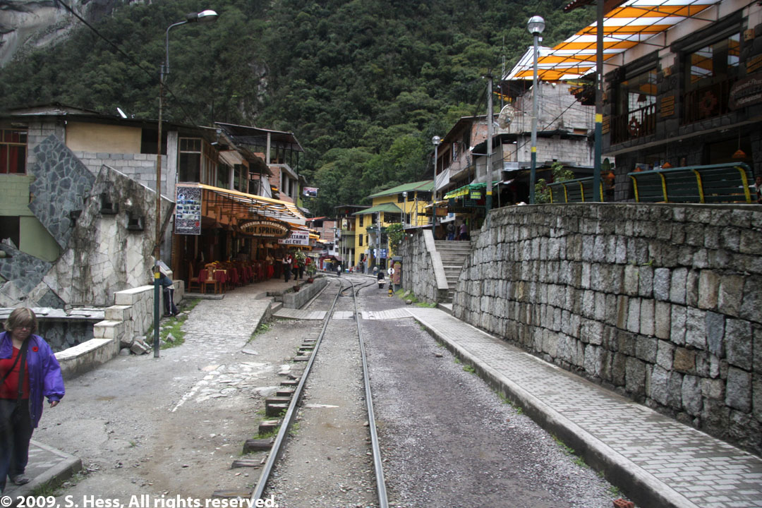 One of the two "streets" in Aguas Calientes